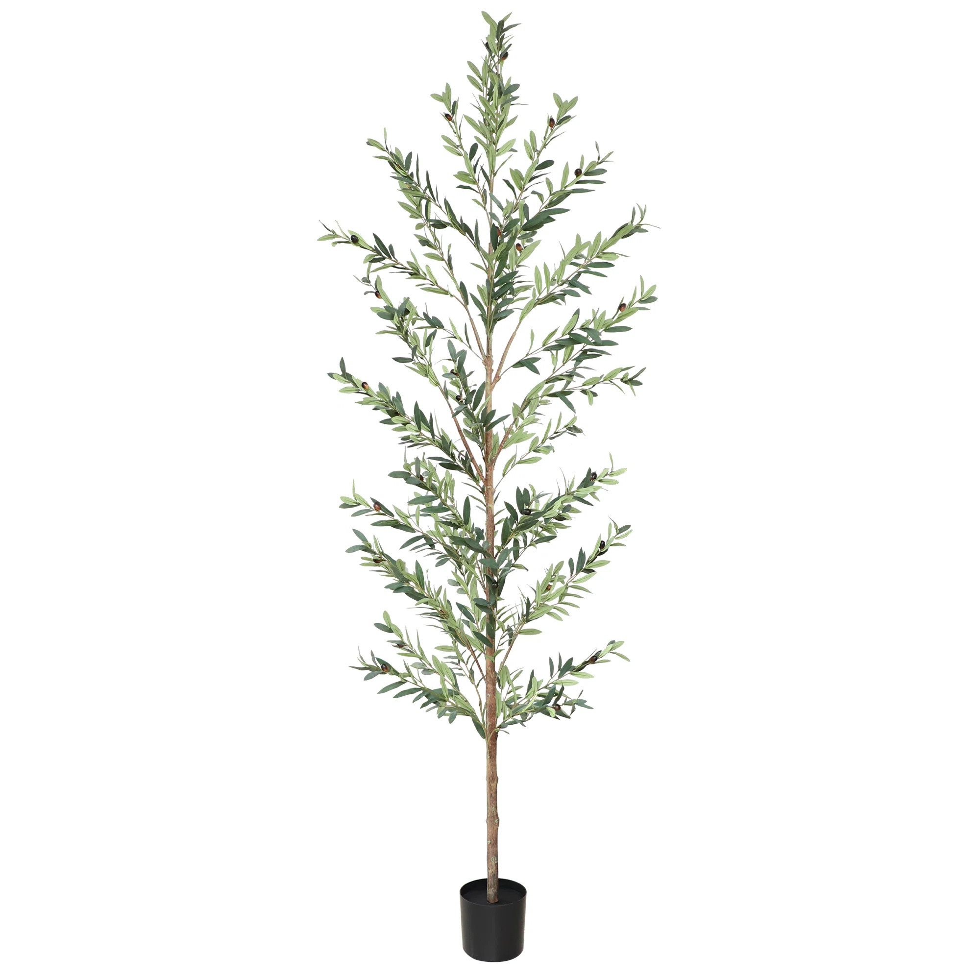 106" Artificial Tall Olive Tree With Pot | Wayfair North America