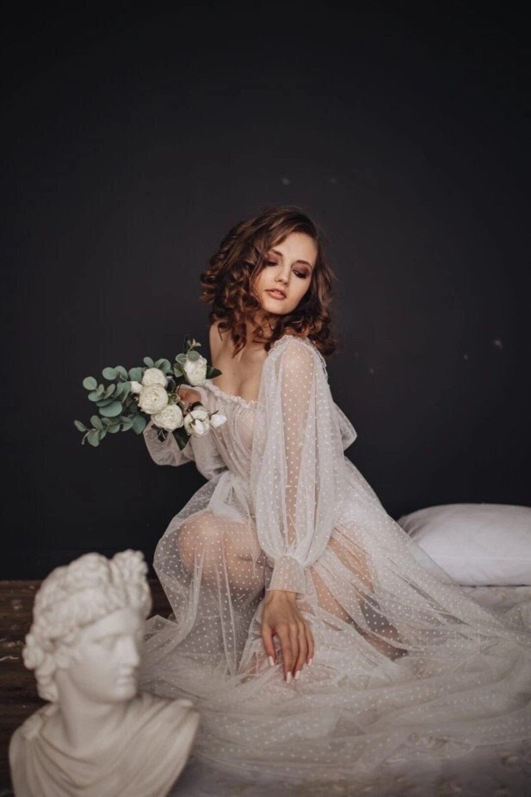 Elegant Maternity Photography Dress Pregnant Props Gown See Through Maternity Photo Shoot Tulle L... | Etsy (US)