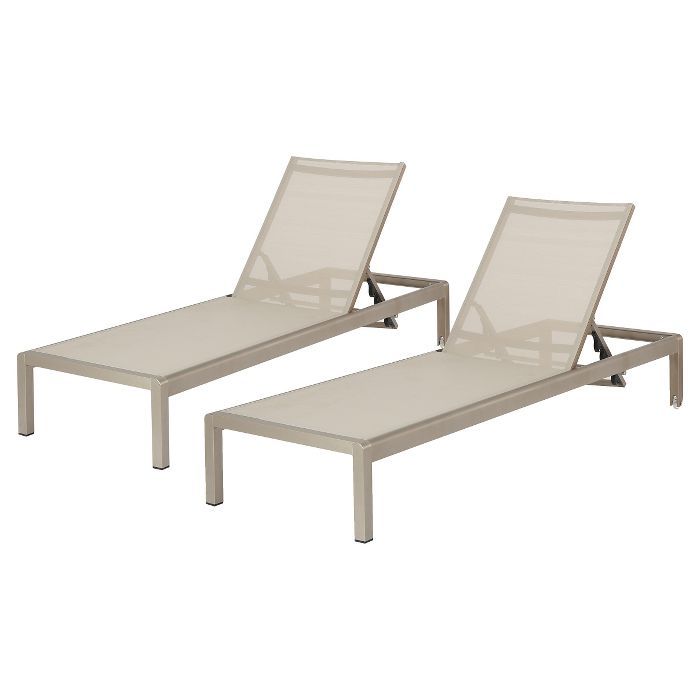 Cape Coral Set of 2 Aluminum & Mesh Chaise Lounge - Christopher Knight Home | Target