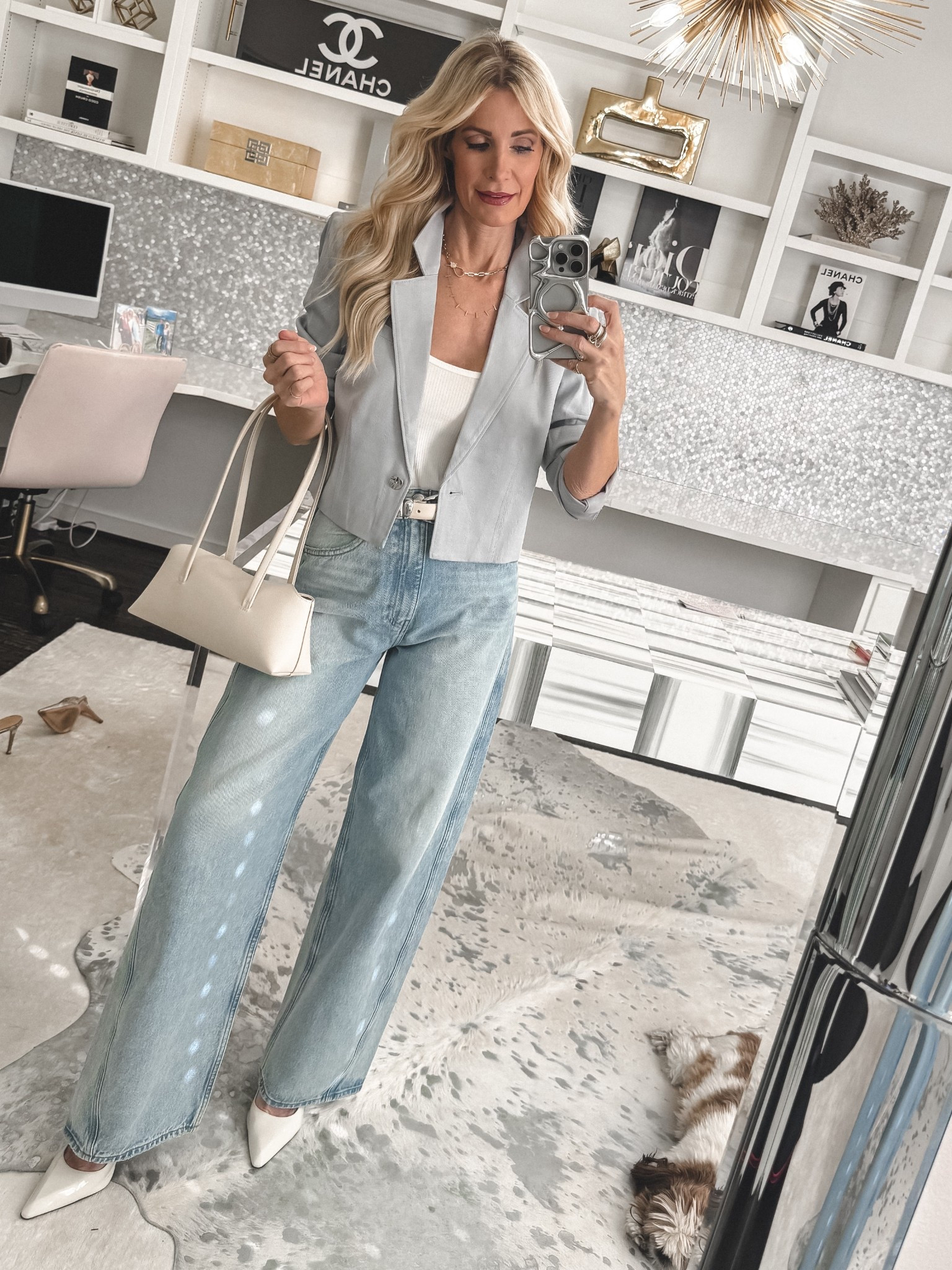 Easy, polished, and so wearable ✨ baby blue blazer + white tank + light wash Hudson barrel jeans is the perfect everyday Spring outfit. Finished it with a Madewell belt and a chic east-west bag for that clean, put-together vibe. I’m in an XS blazer + 24 jeans (both TTS). 

 

#LTKootd #LTKSeasonal #LTKOver40