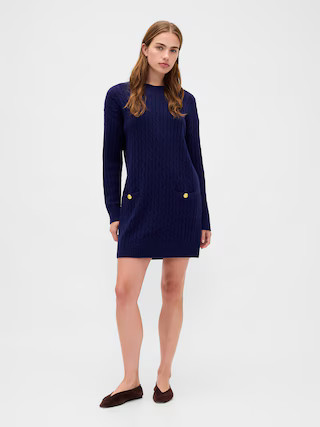 CashSoft Cable-Knit Mini Sweater Dress | Gap (US)
