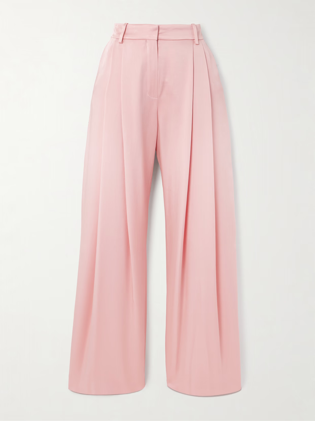NINA RICCI - Pleated Crepe Wide-leg Pants - Pink | NET-A-PORTER (US)