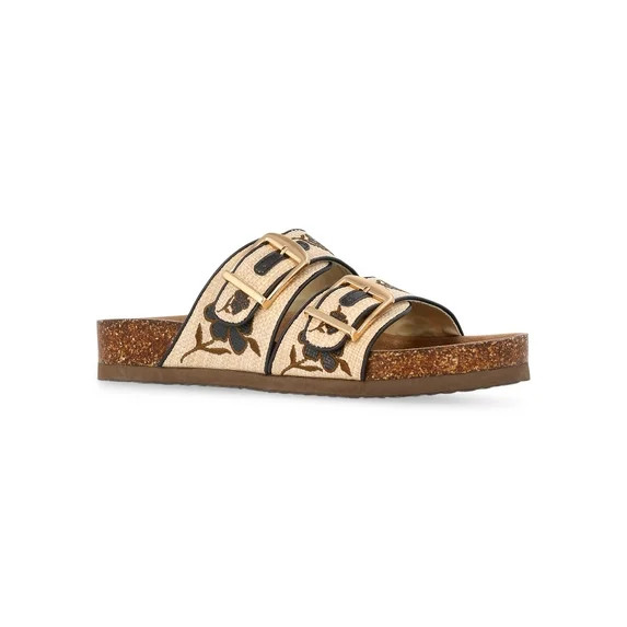 Time and Tru Women's Footbed Slide Sandals (Wide Width Available) - Walmart.com | Walmart (US)