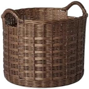 For Round Rattan Decorative Basket Dark Brown | Amazon (US)