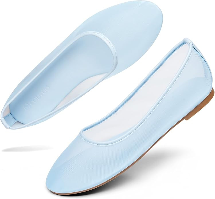 Coutgo Womens Mesh Ballet Flats Slip on Ballerina Flats Comfortable Casual Work Dress Shoes | Amazon (US)