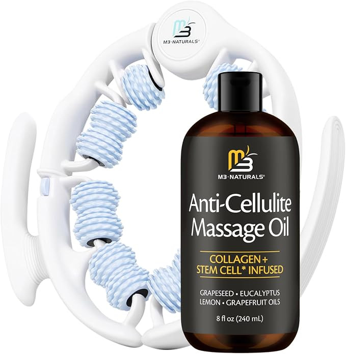 Anti Cellulite Massage Oil & Lymphatic Drainage Massager Kit, 8 fl oz by M3 | Amazon (US)