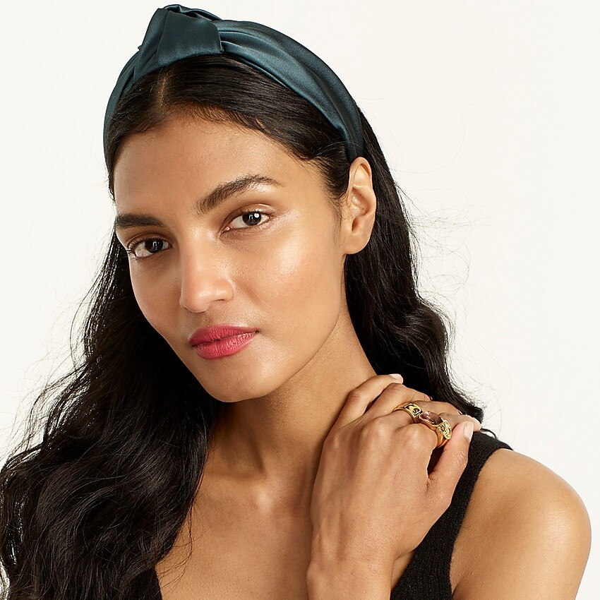 Oversized knot headband in satin | J. Crew US
