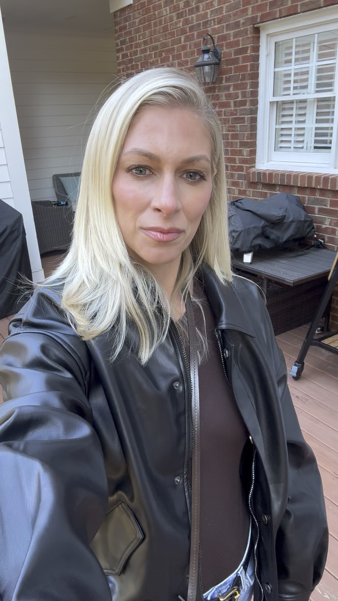 Faux leather jacket , leather jacket , long sleeve shirt , black belt , suede booties , black boots , suede purse , holiday outfit , holiday looks , holiday style 

#LTKHoliday #LTKOver40