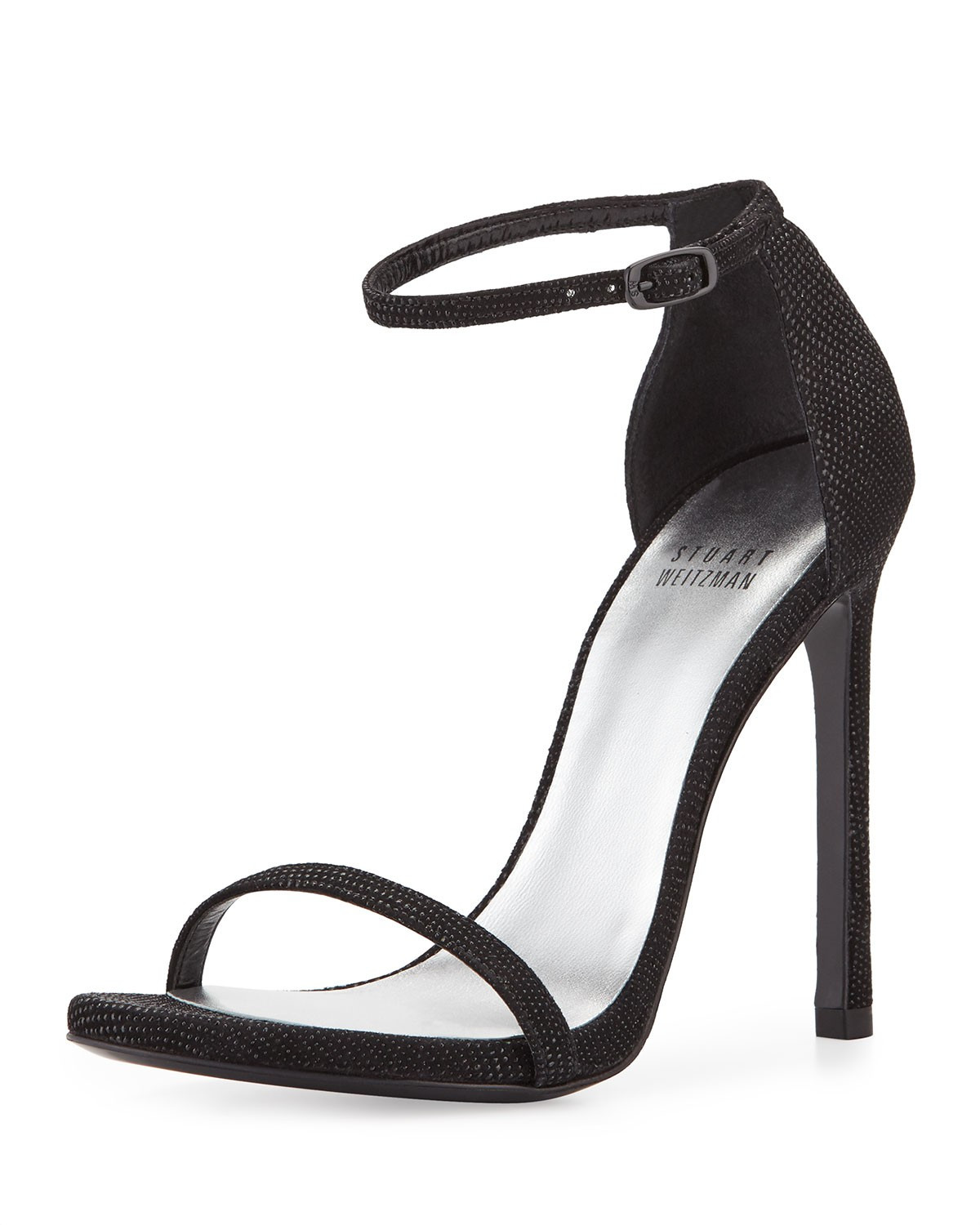 Nudist Goosebump Napa Sandal, Black - Stuart Weitzman | Neiman Marcus