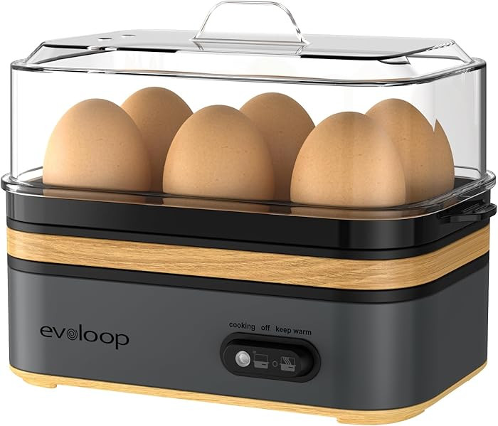 Evoloop Rapid Egg Cooker Electric 6 Eggs Capacity, Soft, Medium, Hard Boiled, Poacher, Omelet Mak... | Amazon (US)
