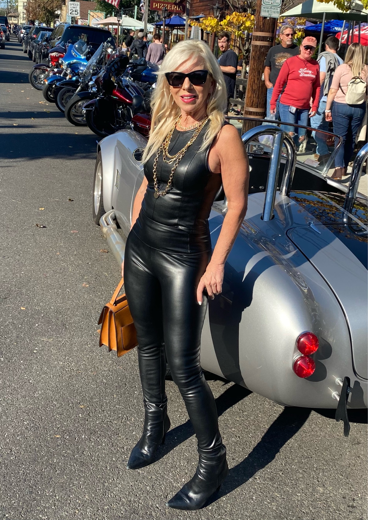 For a refined version of the biker chick look, pair a snug faux leather top with tummy control faux leather pant and some stiletto black booties. 

#leather #fauxleather #bikerlook #glamour #slimfit #petitestyle #petite #leatheronleather #fallfashion #winterfashion

#LTKfit #LTKSeasonal #LTKHoliday