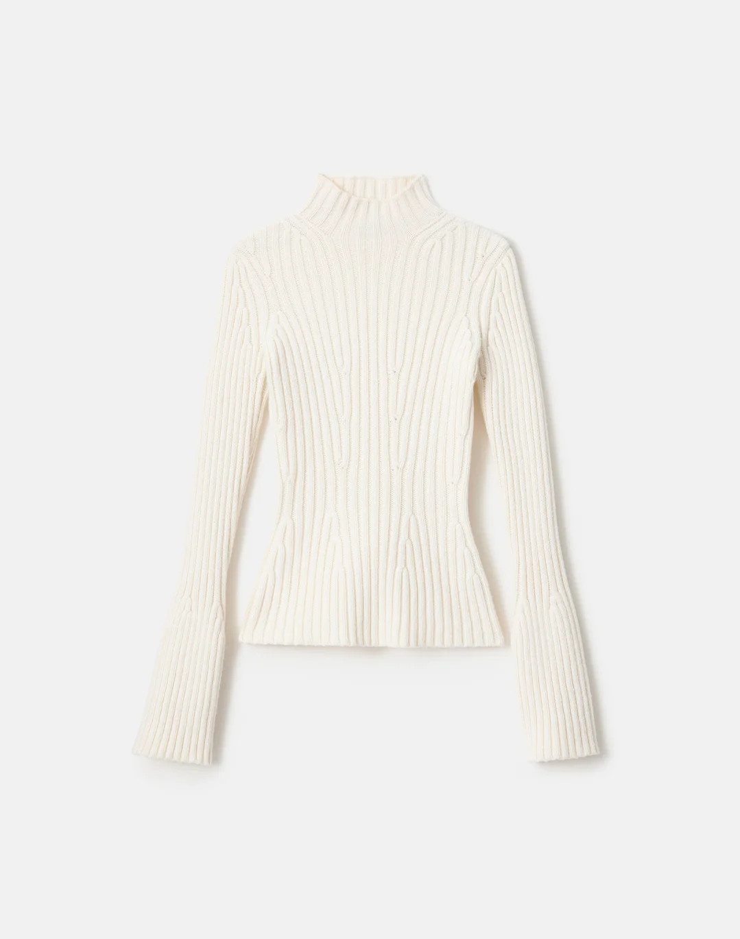 Merino Wool-Cashmere Ribbed Bell Sleeve Sweater | Lafayette 148 New York