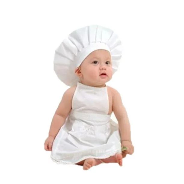 GeweYeeli White Apron Hat Suit Chef Clothes Photography Props Baby Infant Toddler Shooting Props ... | Walmart (US)