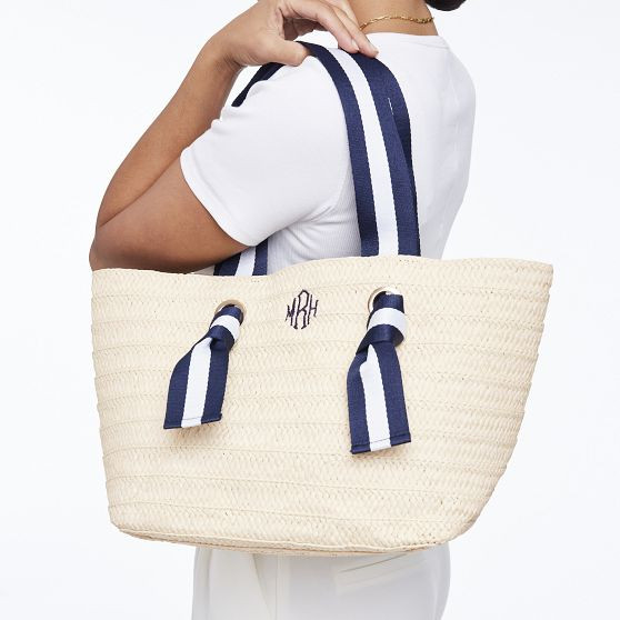 Ribbon Straw Beach Tote | Mark and Graham