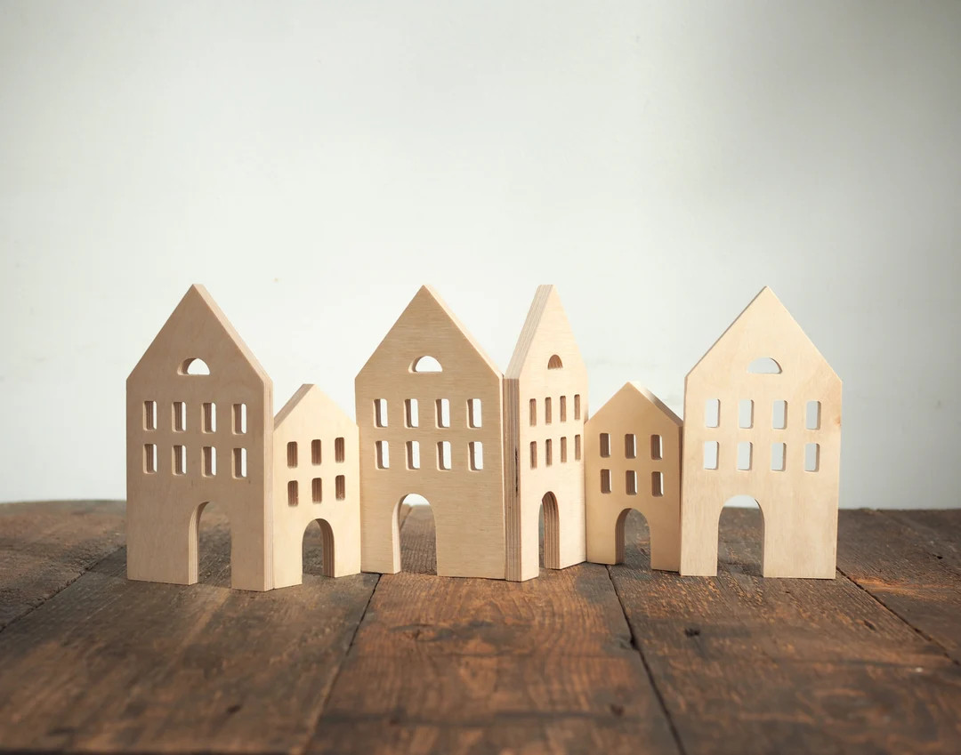 1pc LARGE or SMALL or Create Your Set Wooden Village - Etsy | Etsy (US)