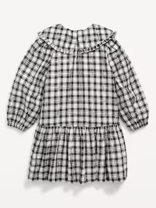 Long-Sleeve Plaid Collared Dress for Toddler Girls | Old Navy (US)