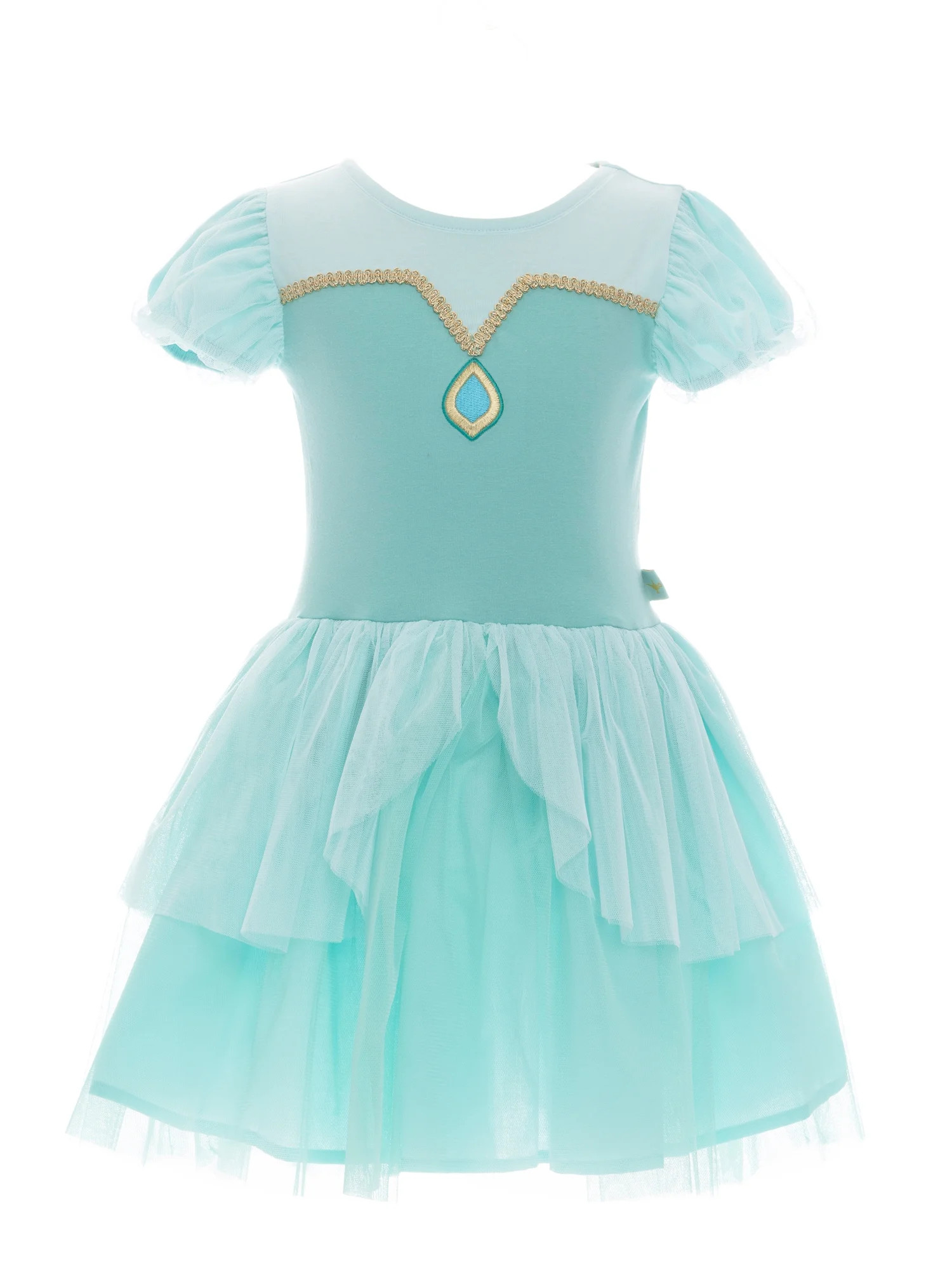 Disney Princess Girls Aladdin Jasmine Cosplay Dress with Puff Sleeves, Sizes 4-12 | Walmart (US)