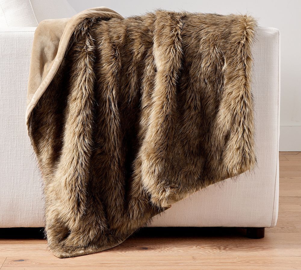 Faux Fur Luxe Ombre Throw | Pottery Barn (US)