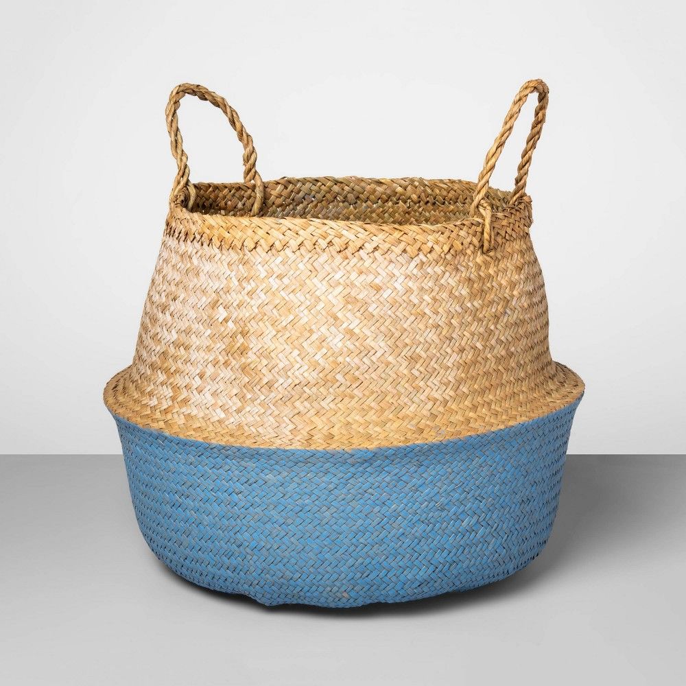 Decorative Pop Up Belly Basket Natural Blue 12.6""x15.75"" - Opalhouse | Target
