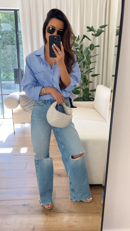 Oversize denim and Taylor #toppst are two of my spring favorites. Love this relaxed five for a girls lunch earlier this week. I’m wearing a size 24 in these oversized jeans and an extra small in the cinched  button down.

#LTKover40 #LTKstyletip