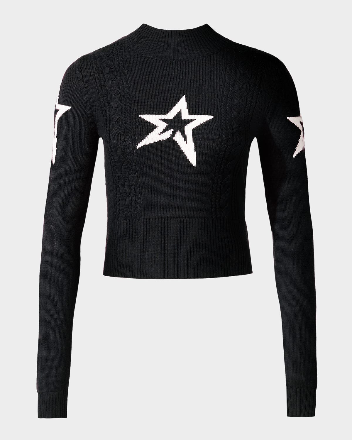 Cable-Knit Intarsia Merino Wool Sweater | Neiman Marcus