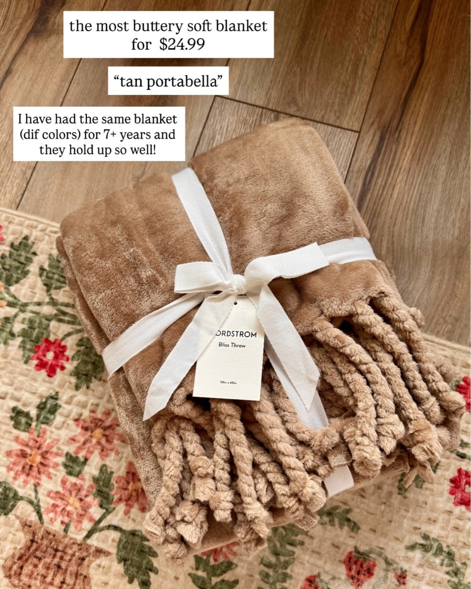 this $25 blanket is buttery velvety soft and way more affordable than the other “soft” nordstrom anniversary sale blankets 👀

i have a few of these blankets that are up to 7 years old and still maintain their softness. they get continuous use and wash well!

i love these so much, i use them as gifts all the time!

this is the portabella tan color. I find it to be less pink than the website shows, but still a beautiful tan color.

#LTKSeasonal #LTKSaleAlert #LTKHome