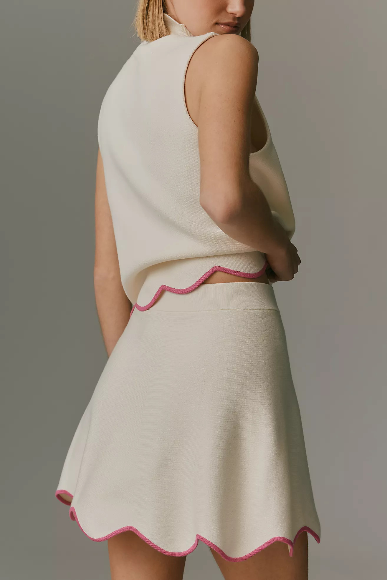 Maeve Scalloped-Hem Sweater Mini Skirt | Anthropologie (US)