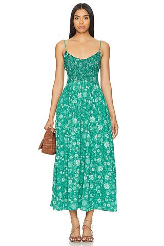 Free People Sweet Nothings Midi Dress In Forest Combo from Revolve.com | Revolve Clothing (Global)