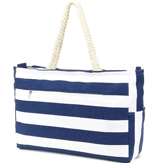 Oversized Canvas Beach Tote Bag for Women and Girls, Waterproof Sandproof Travel Tote Bag with We... | Walmart (US)