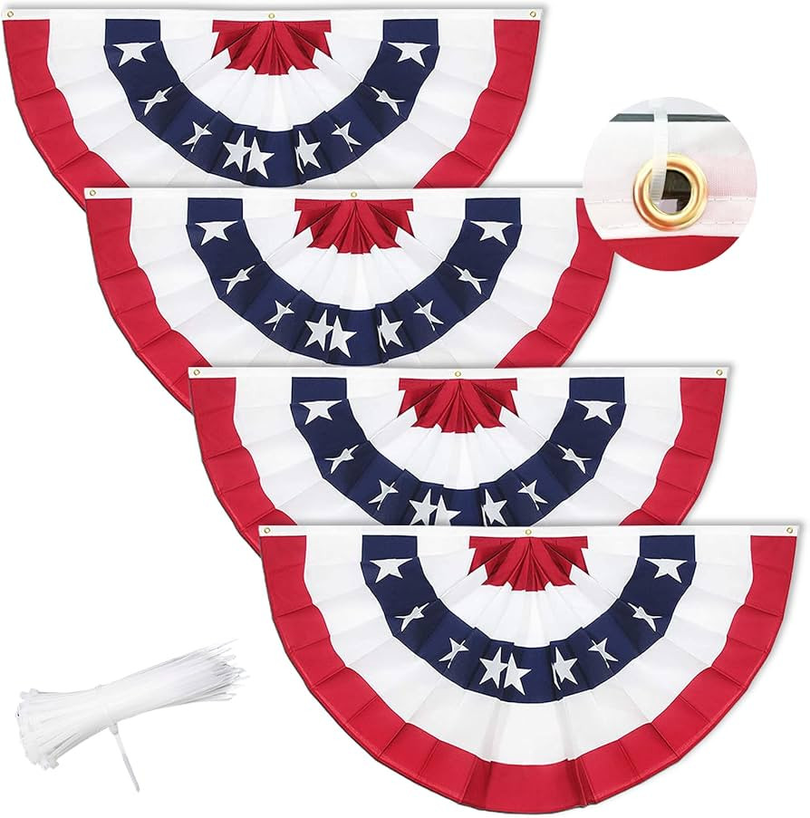GOAUS 3x6 Ft American Bunting Flags with Grommets&Zip Ties, 4th July 250 Anniversary Decorations ... | Amazon (US)