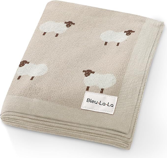 Bleu La La Baby Swaddle Blanket - 100% Luxury Cotton Knit Soft Cozy Lightweight Unisex Receiving ... | Amazon (US)