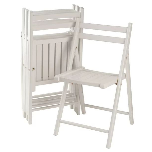 Winsome Wood Robin 4-PC Folding Chair Set, White Finish - Walmart.com | Walmart (US)