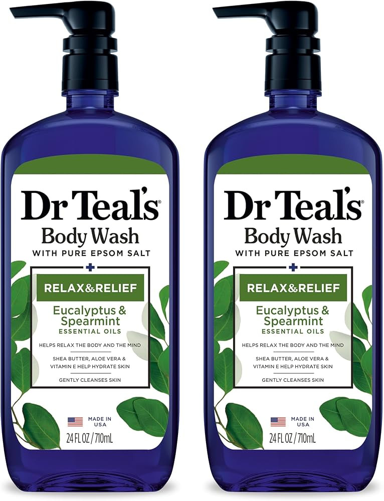 Dr Teal's Body Wash with Pure Epsom Salt, Relax & Relief with Eucalyptus & Spearmint, 24 fl oz (P... | Amazon (US)
