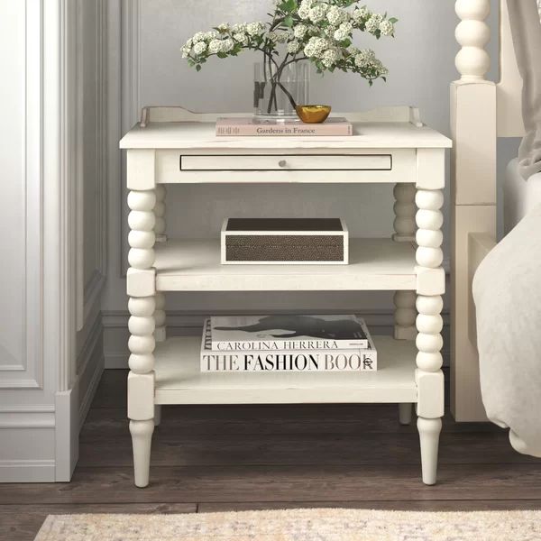 Baker 1 - Drawer Nightstand in Linen | Wayfair North America