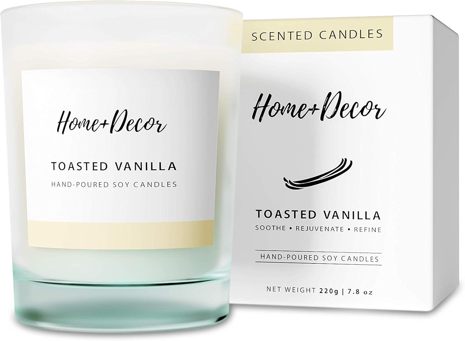 Home + Decor Premium Soy Scented Candles - Organic Non-Toxic Hand-Poured Natural Candles 220g 8 o... | Amazon (US)