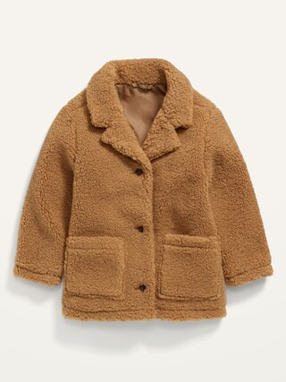 Sherpa Button-Front Coat for Toddler Girls | Old Navy (CA)