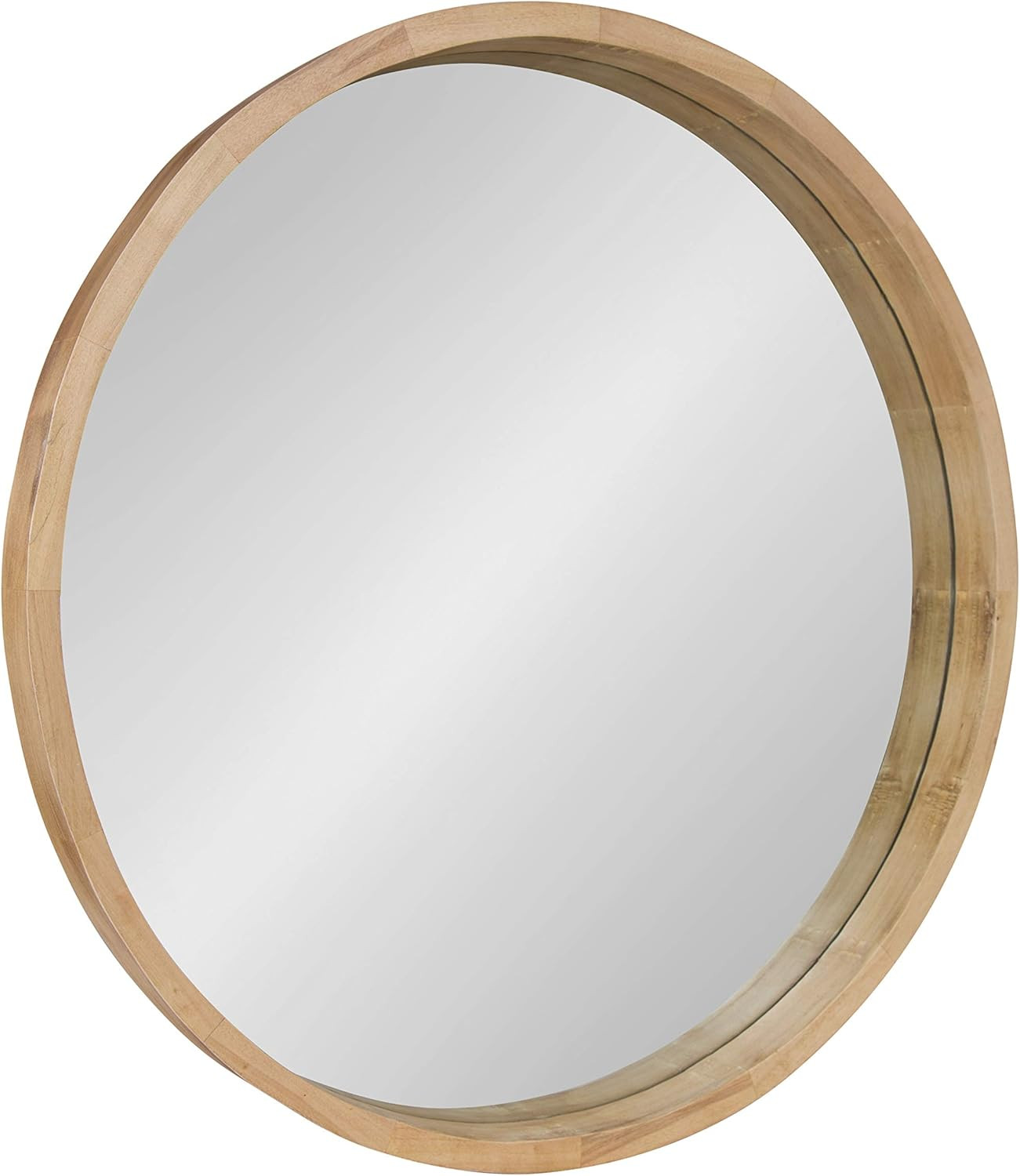 Kate and Laurel Hutton Round Decorative Large Modern Wood Frame Wall Mirror, 30 Inch Diameter, Na... | Amazon (US)