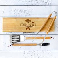 Bbq Grill Set Tools With Engraved Case, Gift For Dad, Husband, Grandpa, Personalized Groomsmen Gifts - Custom Accessory | Etsy (US)