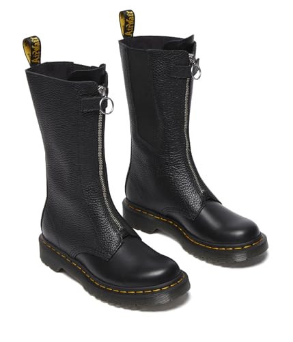 Dr. Martens Womens 1B99 Front Zip Leather Mid Calf Boots Black UK 4 (US Women's 6) M | Amazon (US)