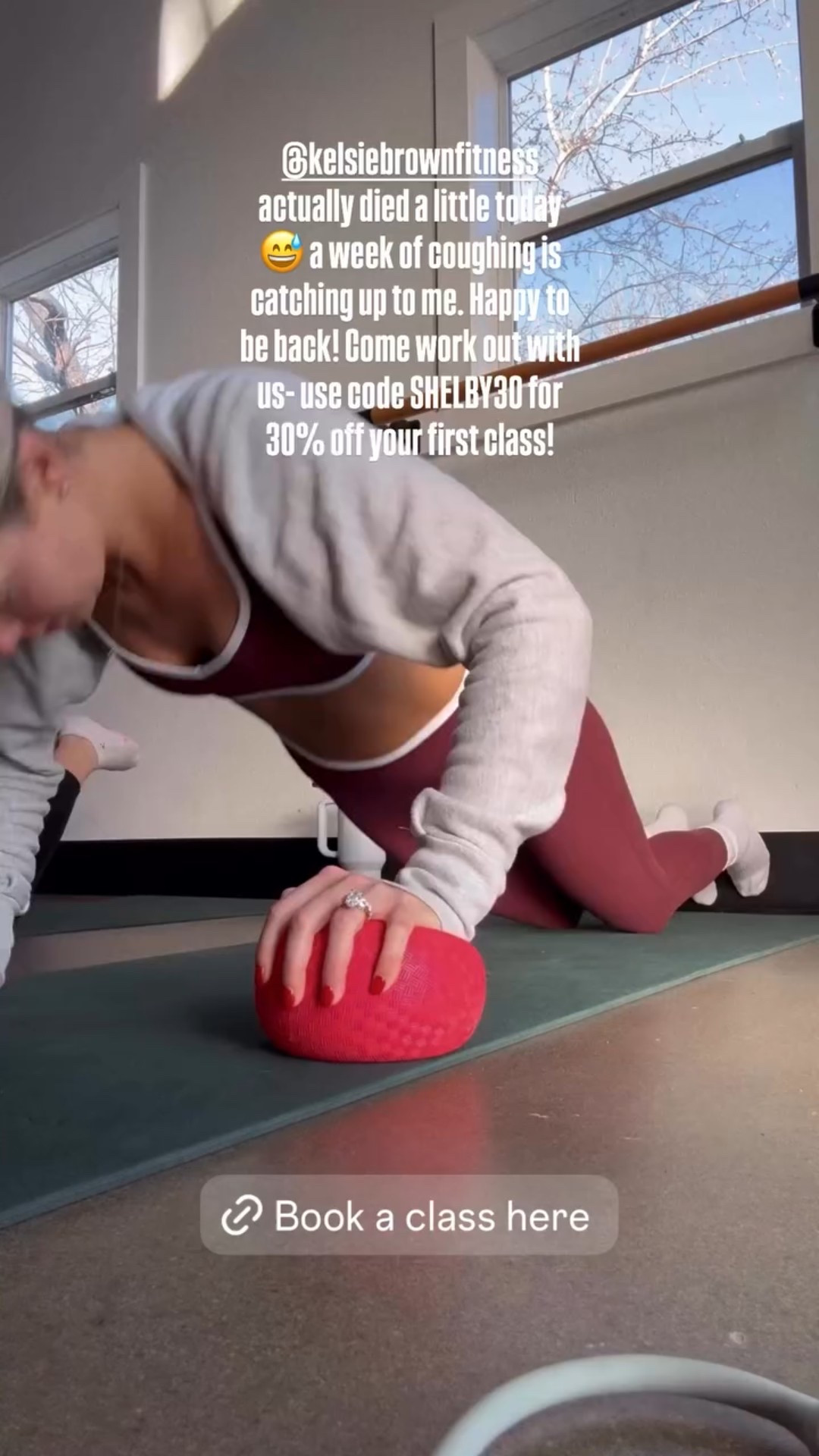 @kelsiebrownfitness actually died a little today 😅 a week of coughing is catching up to me. Happy to be back! Come work out with us- use code SHELBY30 for 30% off your first class! 

#LTKmorningroutine #LTKootd #LTKfitnessgoals