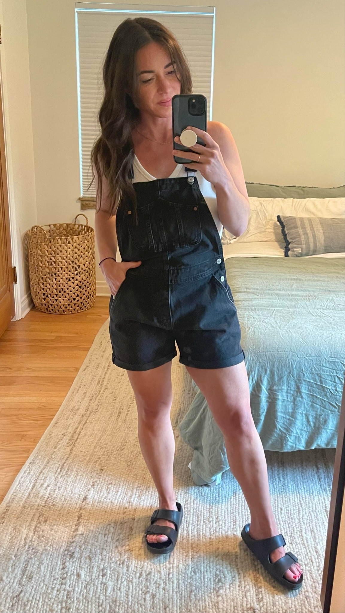 These overalls are a great summer addition & currently on sale for $24.50! 

I’m wearing a size S (5’5” & 135lbs)

Birks I wear a 37 (size 7 in all shoes)

#LTKunder50 #LTKFind #LTKsalealert