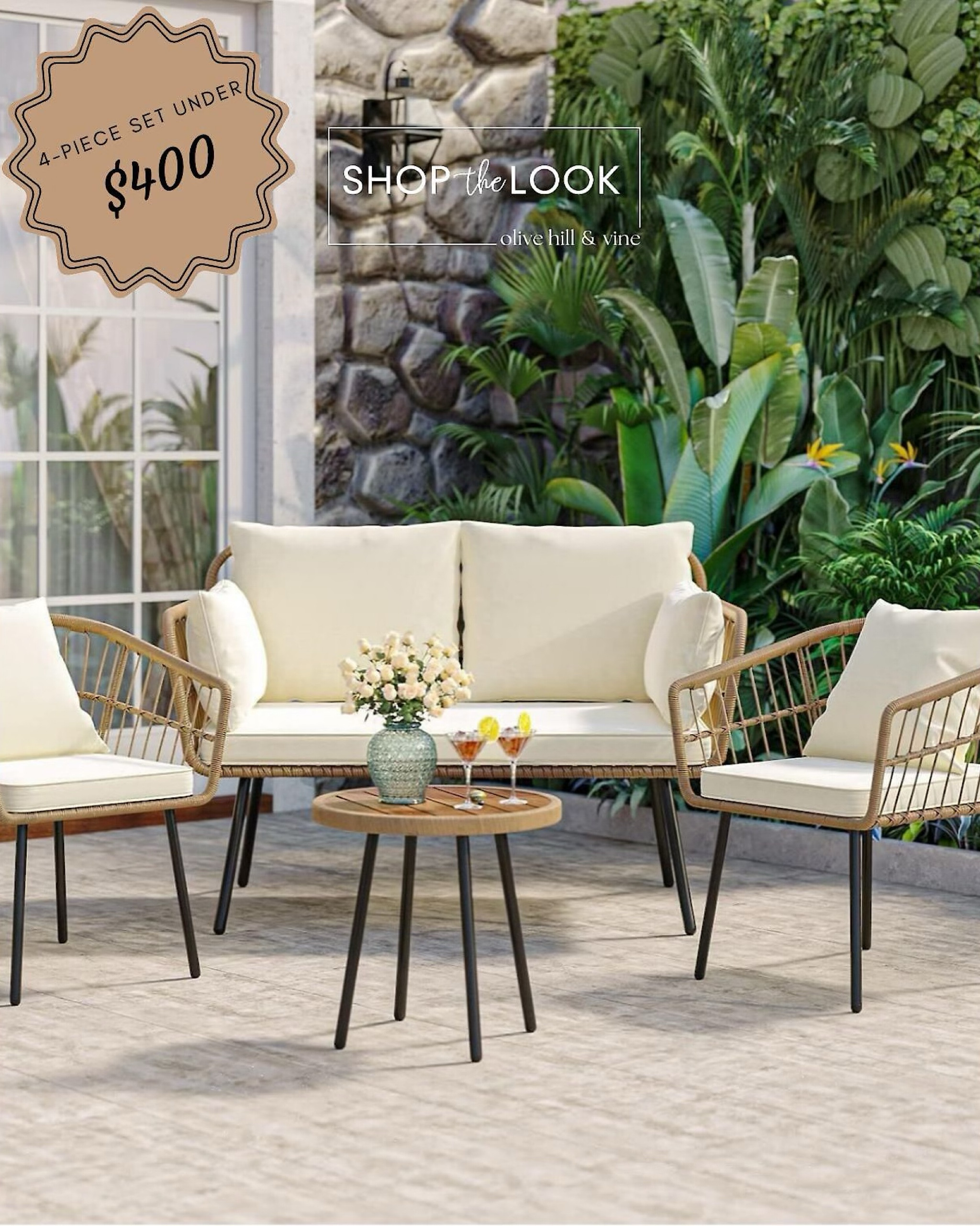 Revamp your patio with this chic 4-piece wicker set! Unique arm detailing adds flair. Stylish outdoor conversations for under $400. Grab yours now! 

#LTKfamily #LTKstyletip #LTKhome
