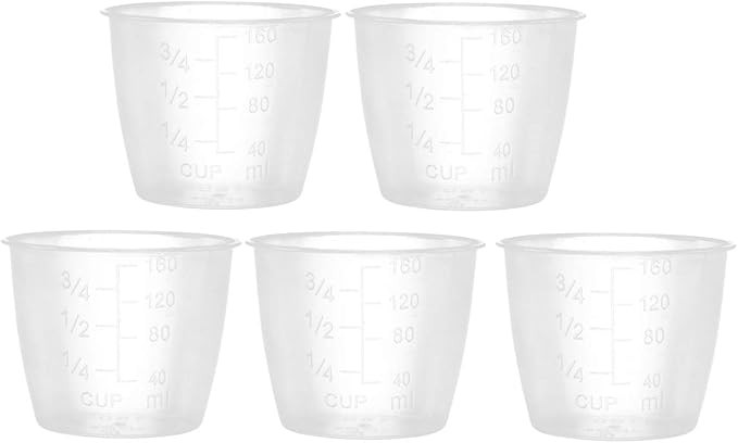5pcs Plastic Transparent Rice Measuring Cup 160ml Rice Cooker Measuring Cup for Dry and Liquid In... | Amazon (US)