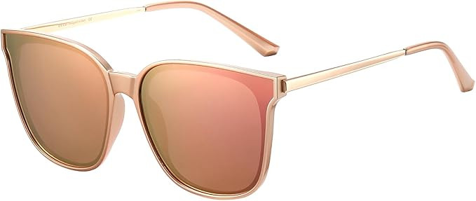 DUCO Oversized Polarized Sunglasses Womens Trendy Mirrored Shades Retro Round Vintage Light Weigh... | Amazon (US)
