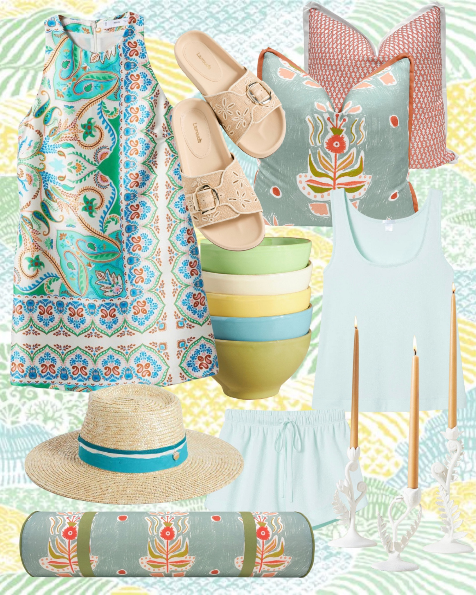 Pretty finds on my mind!
Shift dress; straw hat; lake pajamas; candlesticks; block print pillow; bolster; raffia sandals

#LTKFind #LTKshoecrush #LTKhome