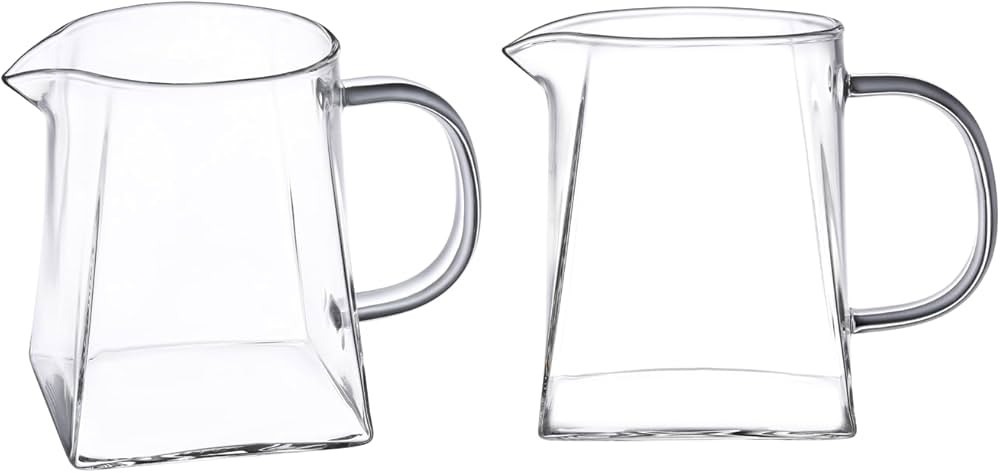 Small Glass Pitcher, Glass Milk Pitcher, Glass Creamer Pitcher, Glass Tea Pitcher (2 Pack - 12 Ou... | Amazon (US)