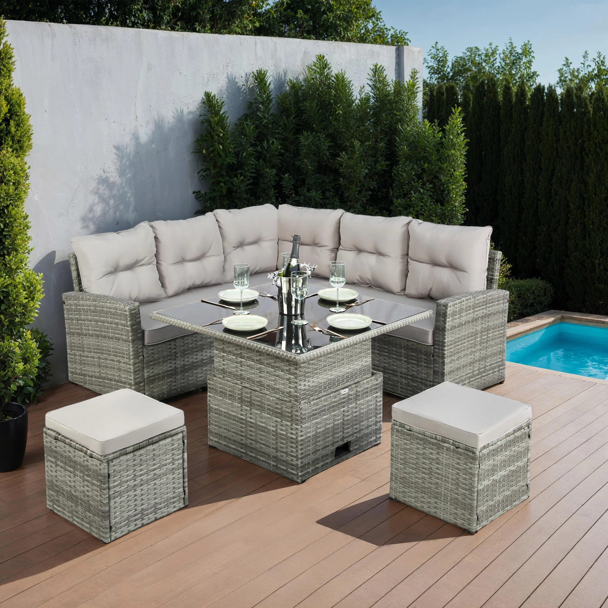St.Tropez - Garden Corner Sofa In Rattan | Wayfair UK