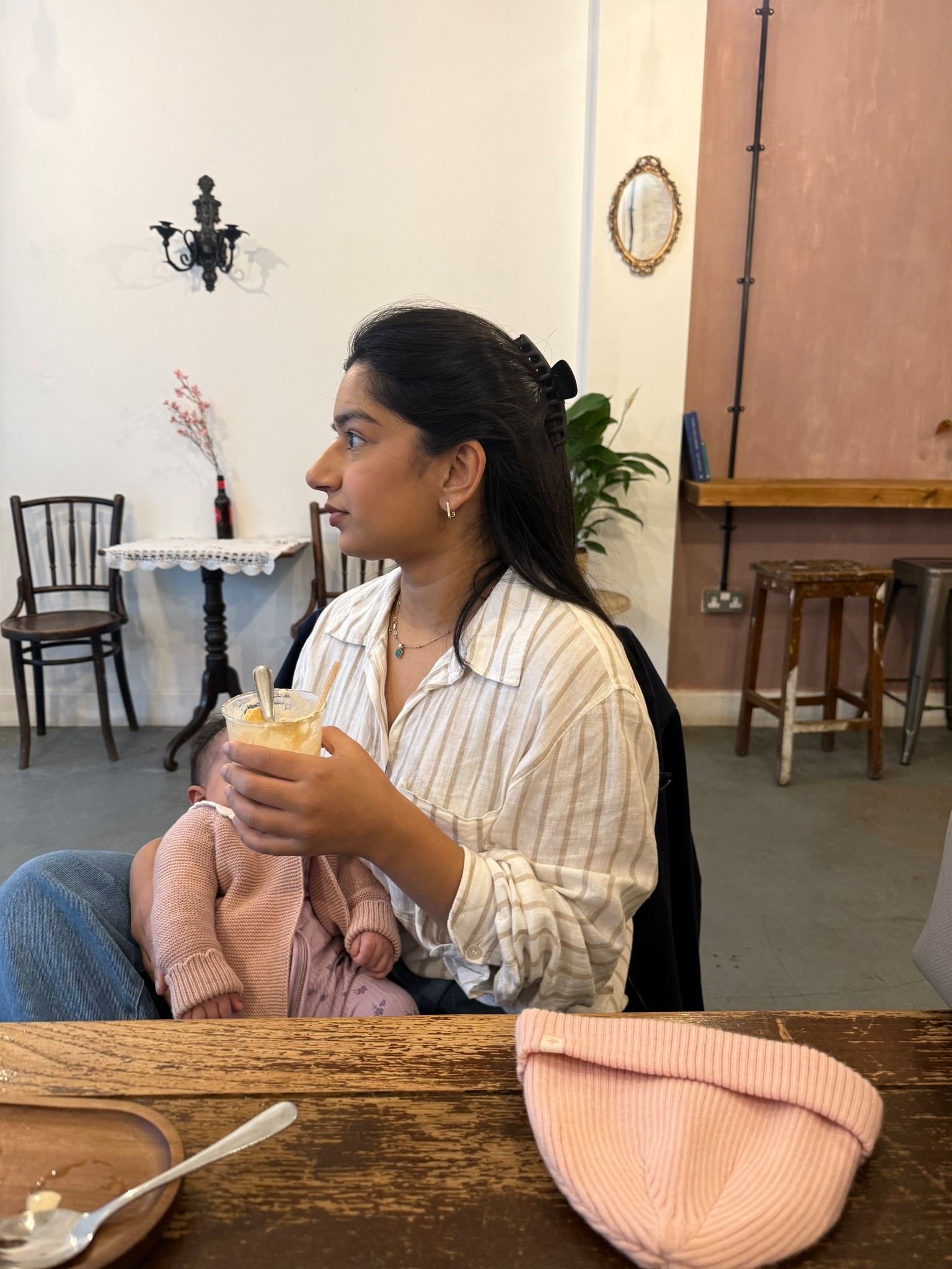 Striped shirt blue jeans petite