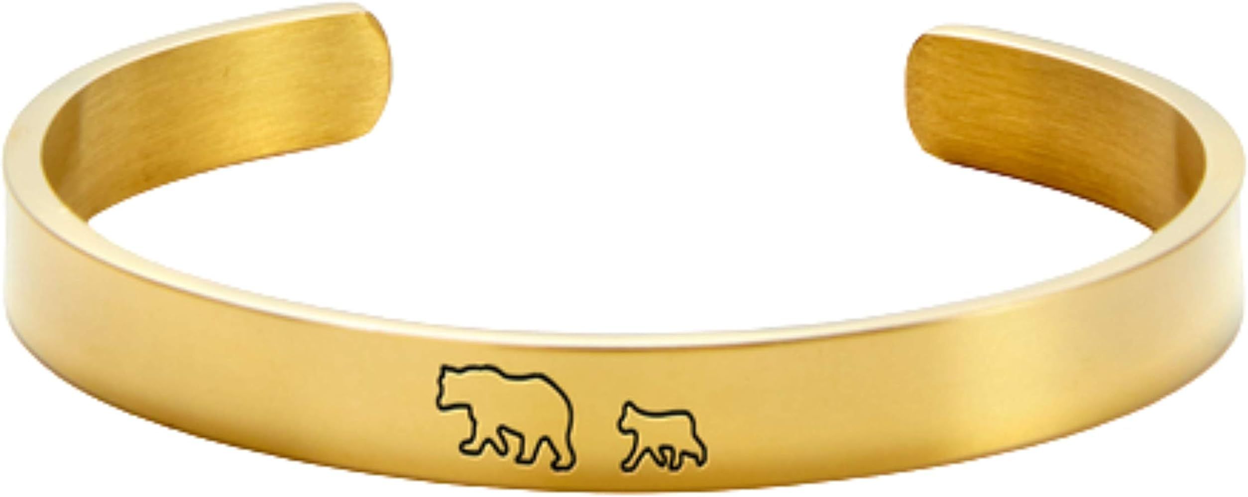 Mint & Lily Cuff Bracelet | Personalized Mantra Bangle Bracelets | Gift For Her | Amazon (US)