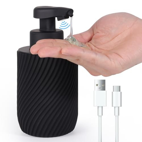 INGOFIN Automatic Soap Dispenser Liquid Hand Soap Dispenser - Smart Electric Auto Dish Soap Dispenser for Bathroom Kitchen, Rechargeable Touchless Modern Soap Dispenser, Black | Amazon (US)